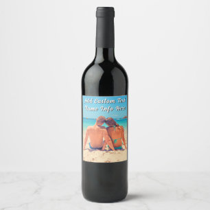 Etiquetas de Botella de Vino con Texto Personaliza