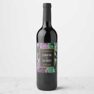 Etiquetas de Botella de Vino de Ágata Acuarela de