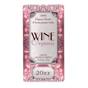 Etiquetas de botella de vino de texto personalizad
