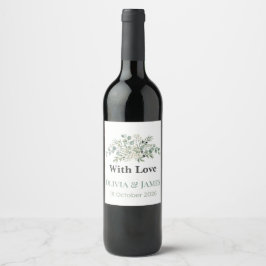 Etiquetas de botella de vino para boda de elegante