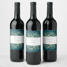 Etiquetas de Botella de Vino para Boda de Eucalipt