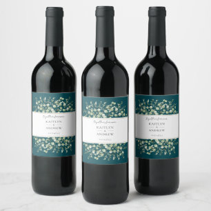 Etiquetas de Botella de Vino para Boda de Eucalipt