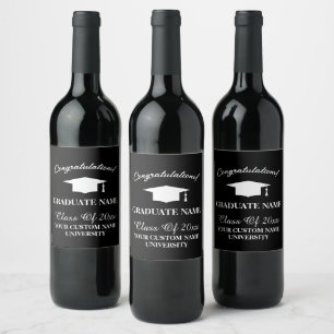 Etiquetas de botella de vino para fiestas de gradu