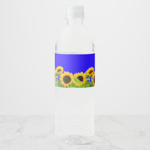 Etiquetas de Botellas con Girasoles