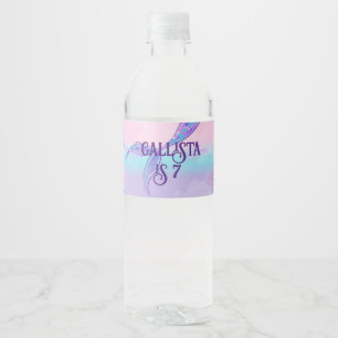 Etiquetas de botellas de agua de cola de sirena - 