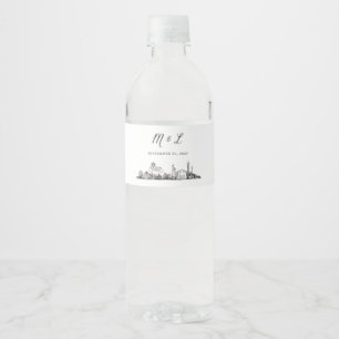 Etiquetas de botellas de agua de la línea aérea de