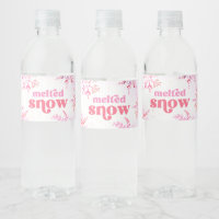 Etiquetas de botellas de agua de nieve fundida ros