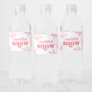 Etiquetas de botellas de agua de nieve fundida ros