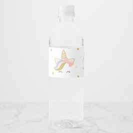 Etiquetas de botellas de agua de unicornio