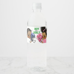 Etiquetas de botellas de agua para revelación de g