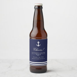 Etiquetas de botellas de berro náutico blanco y na