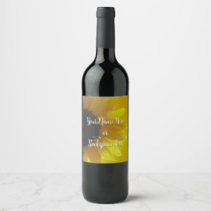 Etiquetas de botellas de girasol personalizadas