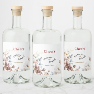 Etiquetas de botellas de licor de bebidas de Peony