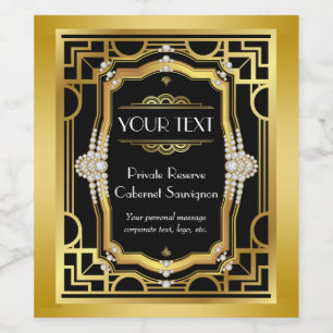 Etiquetas de botellas de vino Art Deco