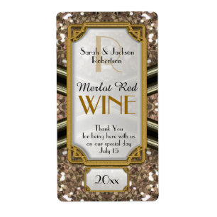 Etiquetas de botellas de vino Black Gold Sparkler