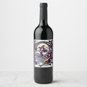 Etiquetas de botellas de vino con diseños colorido