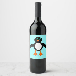 Etiquetas de botellas de vino de pingüino