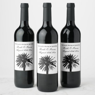 Etiquetas de botellas de vino exóticas para bodas 