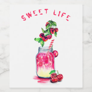 Etiquetas de botellas de vino para beber cerezo - 