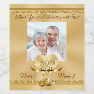 Etiquetas de botellas personalizadas de 50 años, t