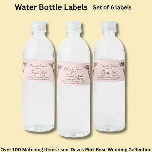 Etiquetas de Botellas, Rosas Rosadas & Palomas
