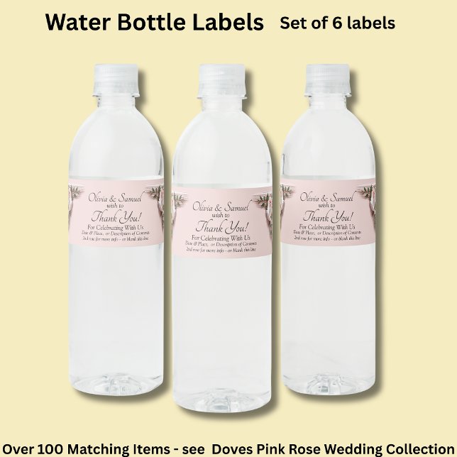 Etiquetas de Botellas, Rosas Rosadas & Palomas  (Subido por el creador)