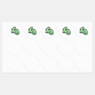 Etiquetas de Camaleón Verde Bebé Lindos
