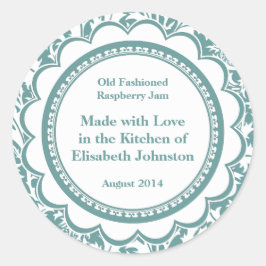 Etiquetas de cañón de Damask para mermeladas caser