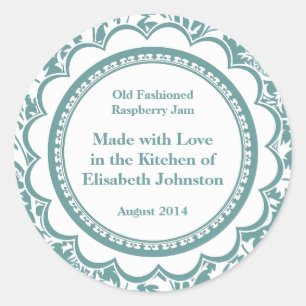 Etiquetas de cañón de Damask para mermeladas caser