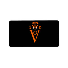 Etiquetas de cara de letra naranja