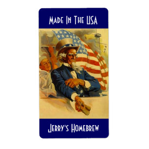 Etiquetas de cerveza casera hechas por el tío Sam