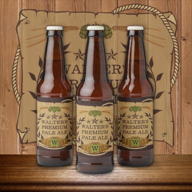 Etiquetas de cerveza monograma Personalizado (Subido por el creador)