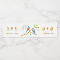 Etiquetas de Cerveza para Boda de Bluebirds