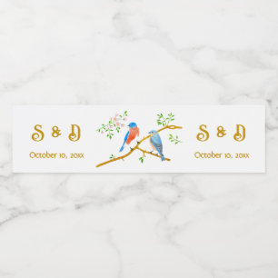 Etiquetas de Cerveza para Boda de Bluebirds