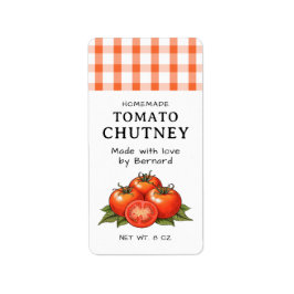 Etiquetas de chutney de tomate