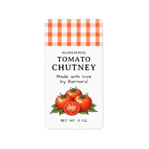 Etiquetas de chutney de tomate