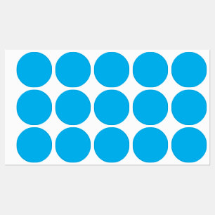 Etiquetas de Círculo Azul Adhesivas Impermeables