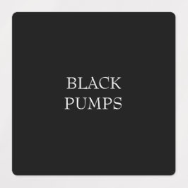 Etiquetas de clasificación de zapatos negros de Cl