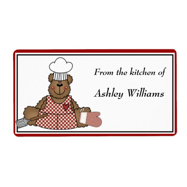 Etiquetas de cocina personalizadas de gran tamaño (Frente)