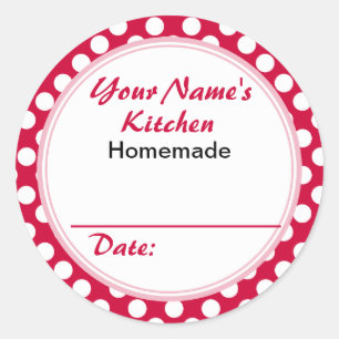 Etiquetas de cocina redondas personalizadas puntos