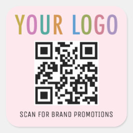 Etiquetas de Código QR Rosado Logo de la Empresa C