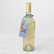 Etiquetas de colgador de botella con forma de pez