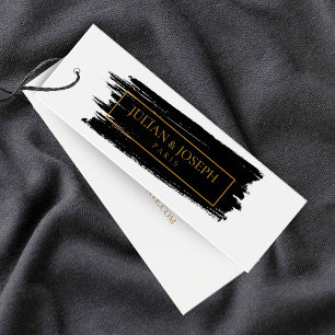 Etiquetas de colgamiento de color blanco y oro mod