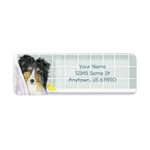 Etiquetas de color Sheltie Bath Tri