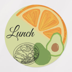 Etiquetas de Comida para Desayuno, Almuerzo y Cena