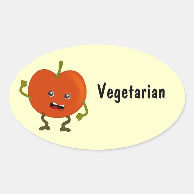 Etiquetas de comida vegetariana / veganas: tomate (Anverso)