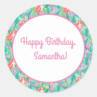 Etiquetas de comida y bebida para fiesta de sirena