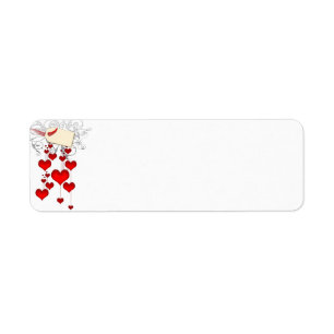 Etiquetas de corazones rojos