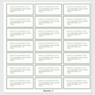 Etiquetas de correo clásicas de color verde invita