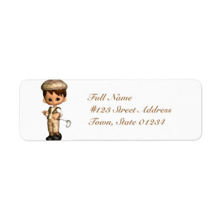 Etiquetas de correo de caricatura de Golfer